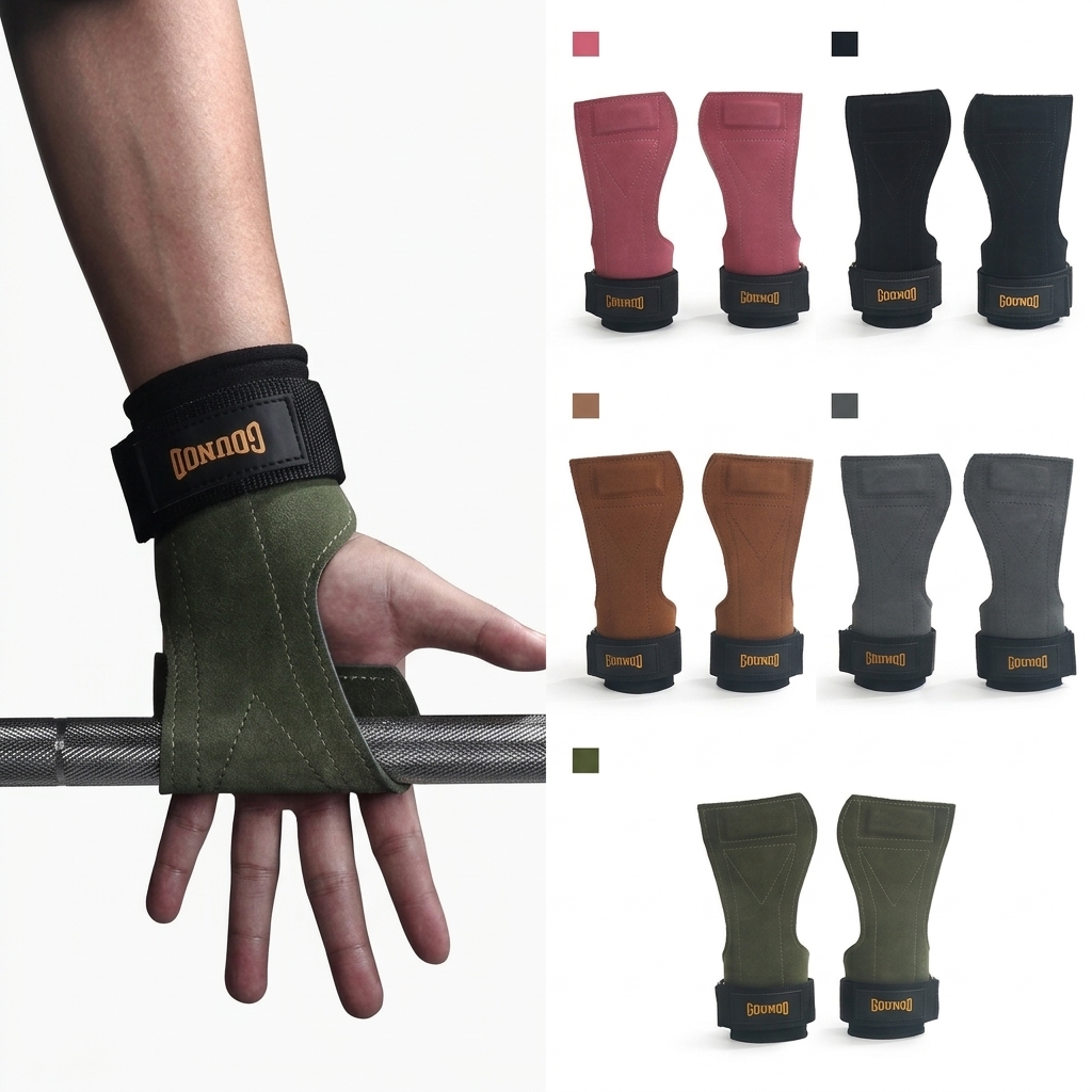 Sports Grip - 1 Pair Genuine Leather Gym Wrist