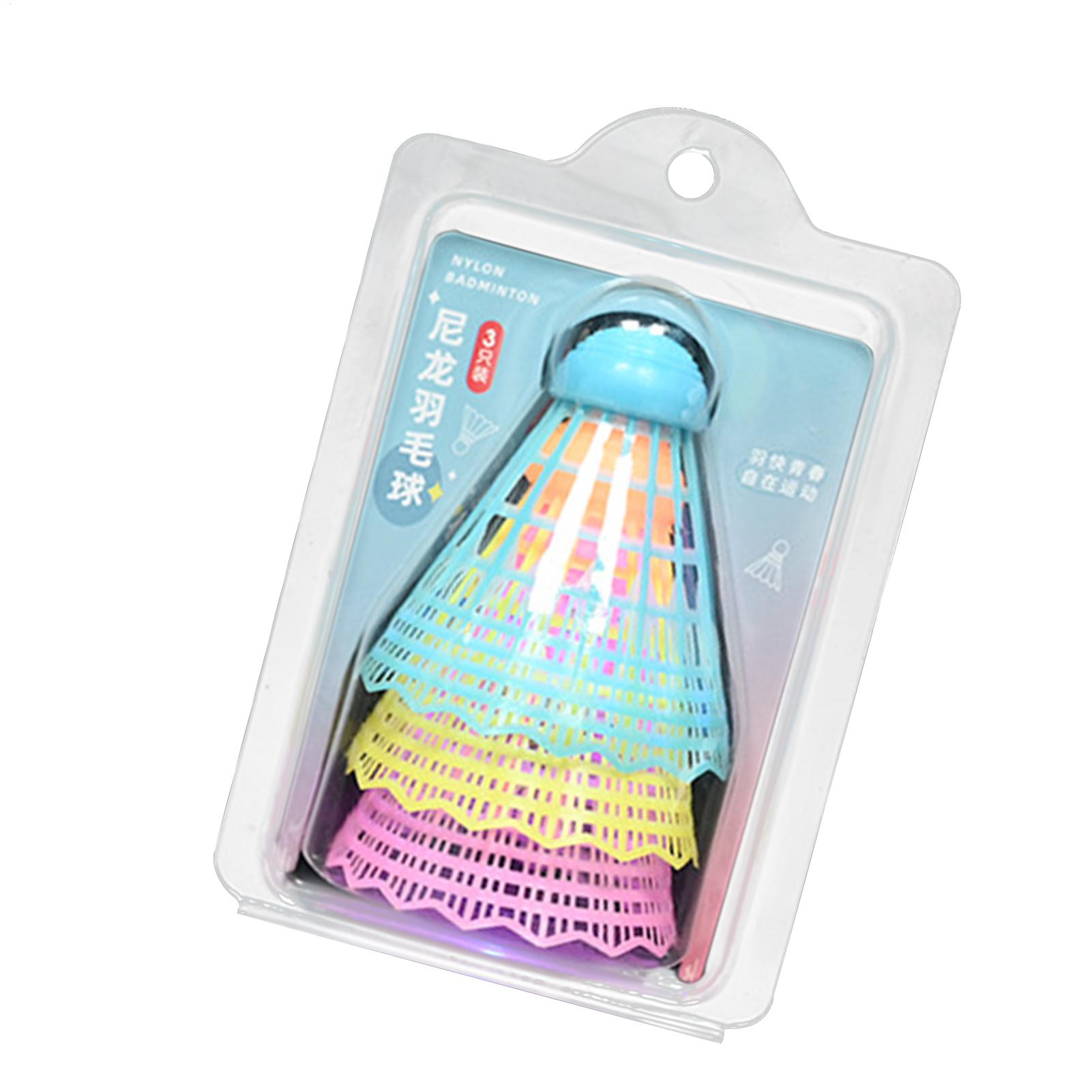 Feather Shuttlecock - 3pcs Light-up Badminton Balls Colorful Plastic